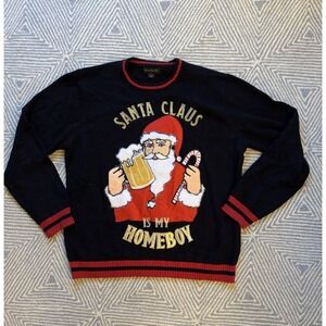 Blizzard Bay Santa‎ Claus is My Homeboy Sweater - Black - XL
